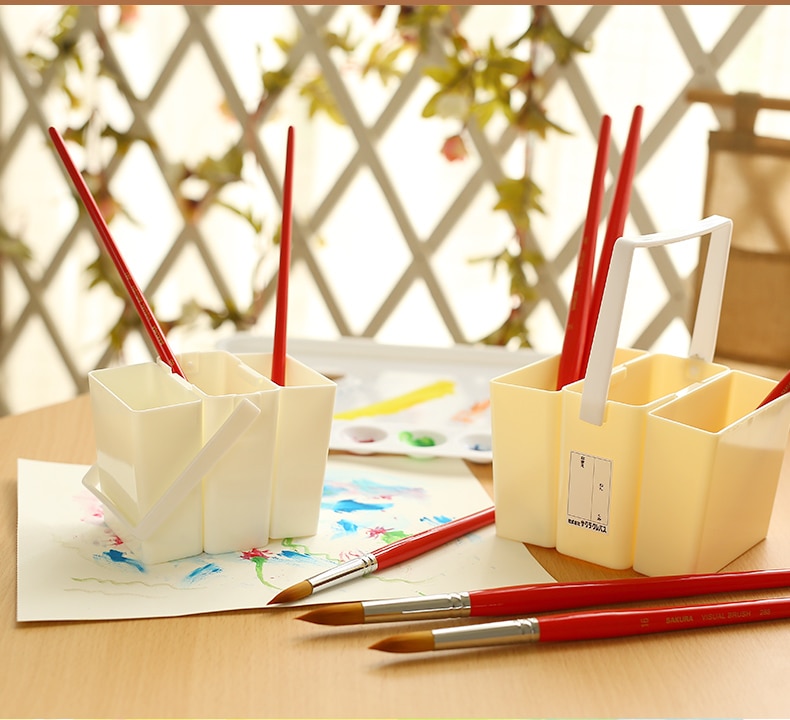 Triple Watercolor Painting Brush Washing Bucket