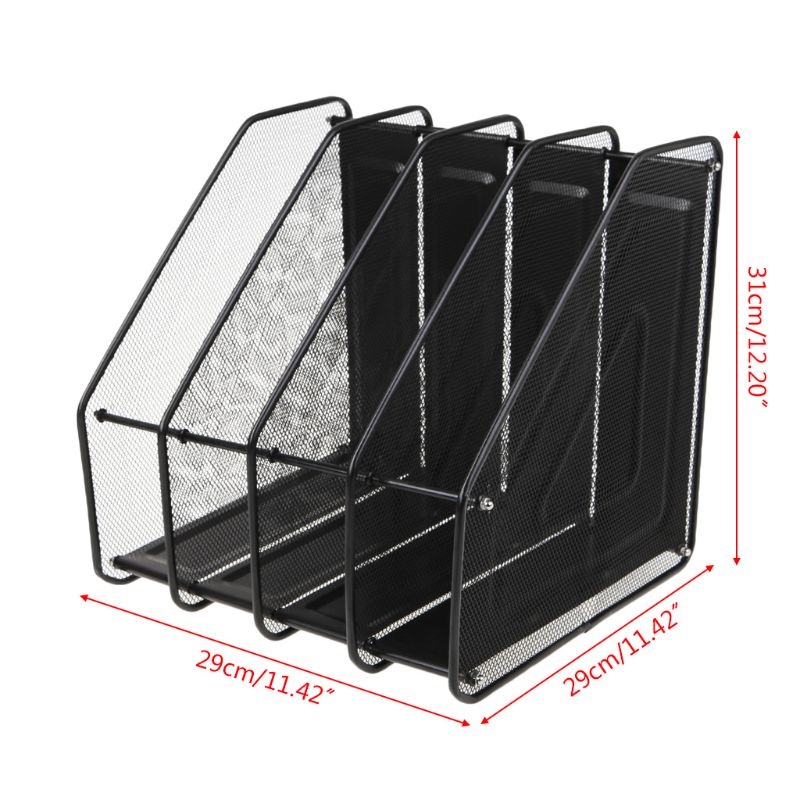 4-Column Vertical Metal Document Rack