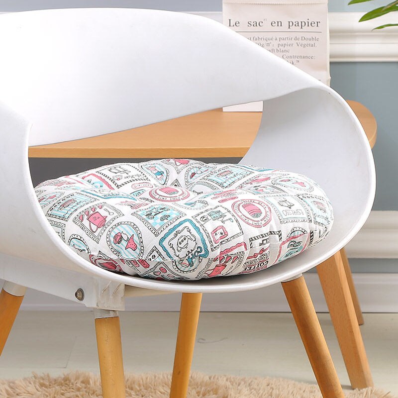 Colorful Patterned Computer Chair Round Cushion
