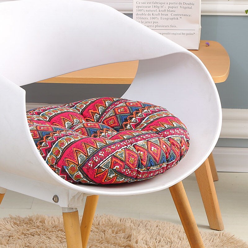 Colorful Patterned Computer Chair Round Cushion