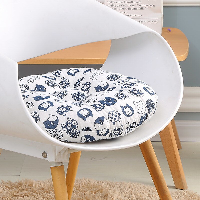 Colorful Patterned Computer Chair Round Cushion
