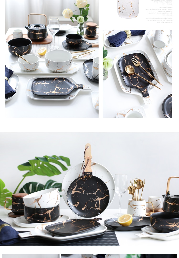 Creative Marble Patterned Tableware Creative Marble Patterned Tableware