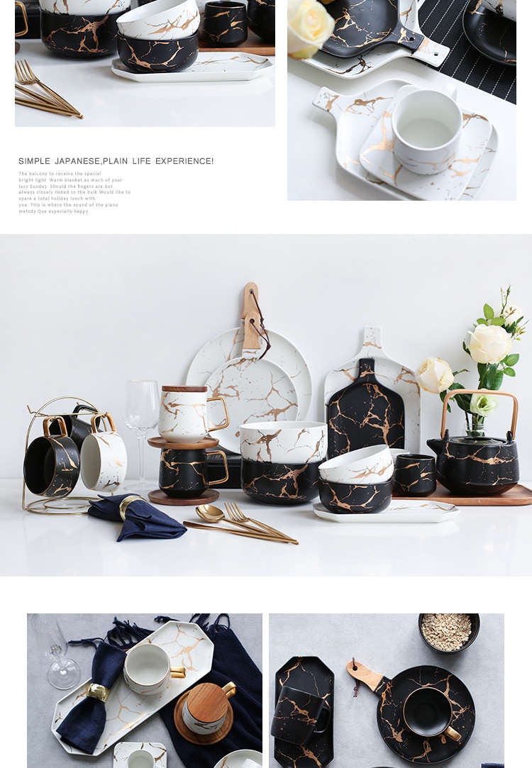 Creative Marble Patterned Tableware Creative Marble Patterned Tableware