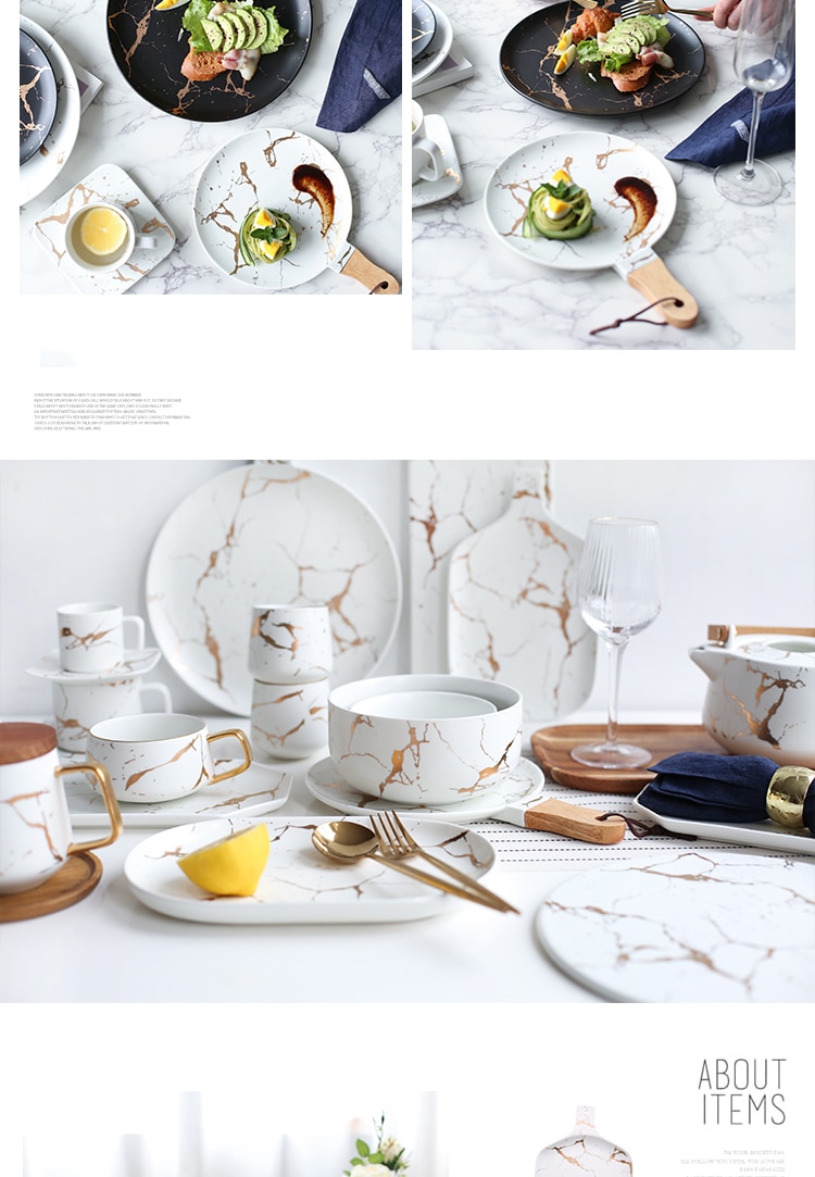 Creative Marble Patterned Tableware Creative Marble Patterned Tableware