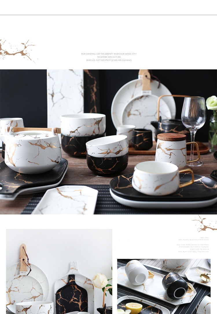 Creative Marble Patterned Tableware Creative Marble Patterned Tableware