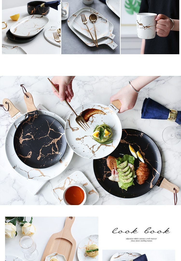 Creative Marble Patterned Tableware Creative Marble Patterned Tableware
