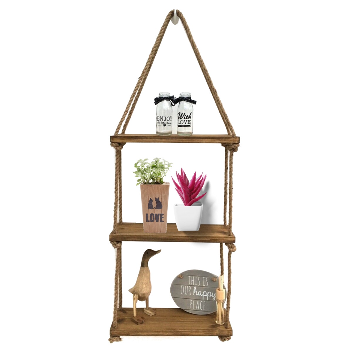Rustic Style Rope Shelf