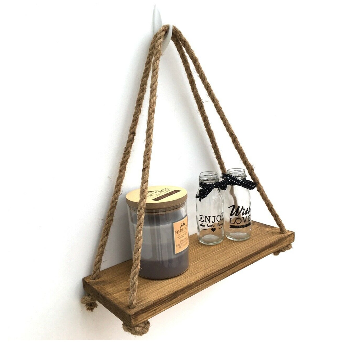 Rustic Style Rope Shelf
