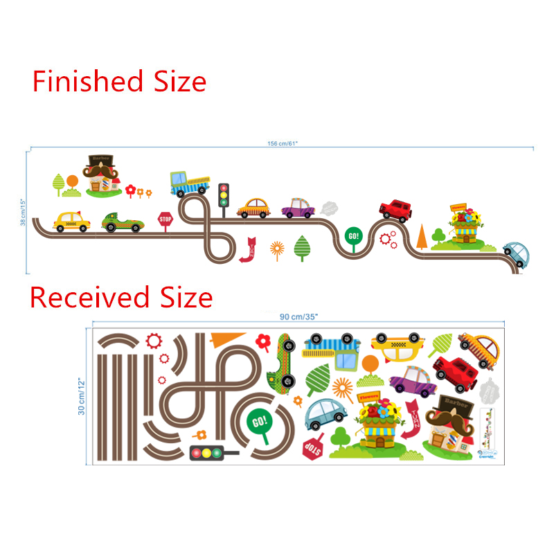 Cute Entertaining Highway Shaped Kid's Wall Sticker