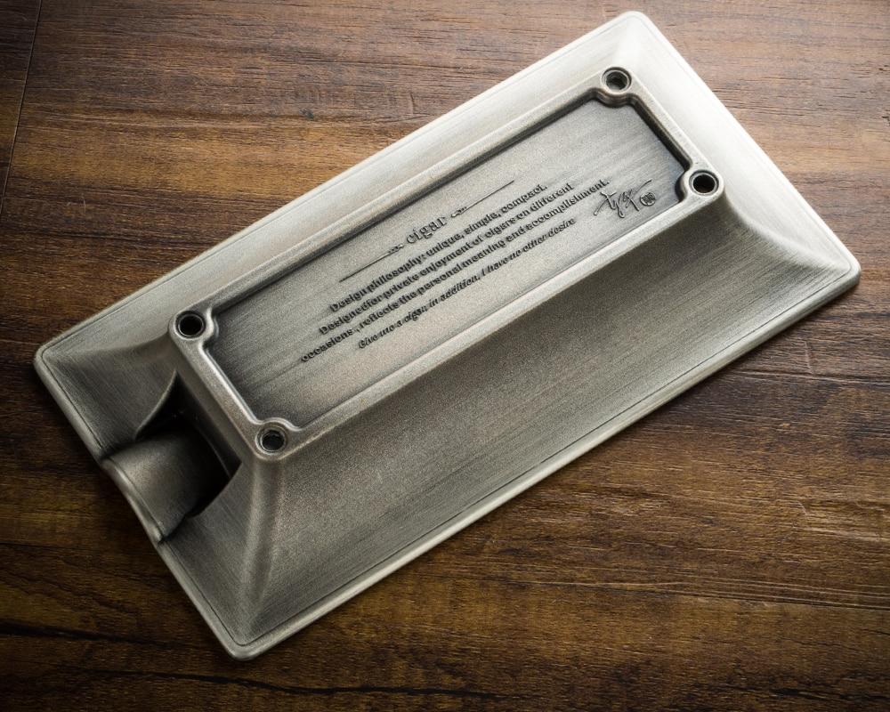 Brushed Metal Single Slot Cigar Ashtray