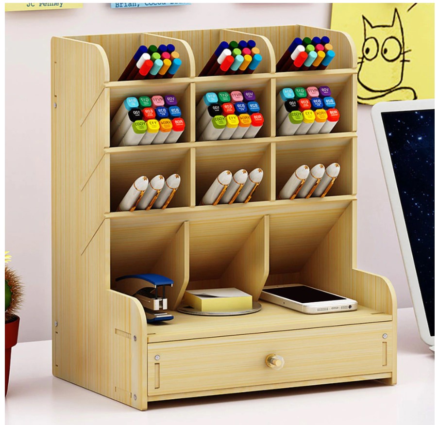 Solid Wood Desk Organizer